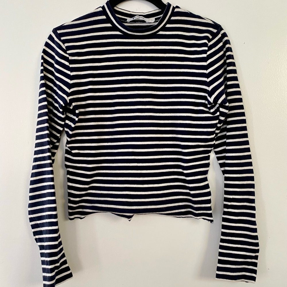 T by Alexander Wang Striped Crop Top Sz Small